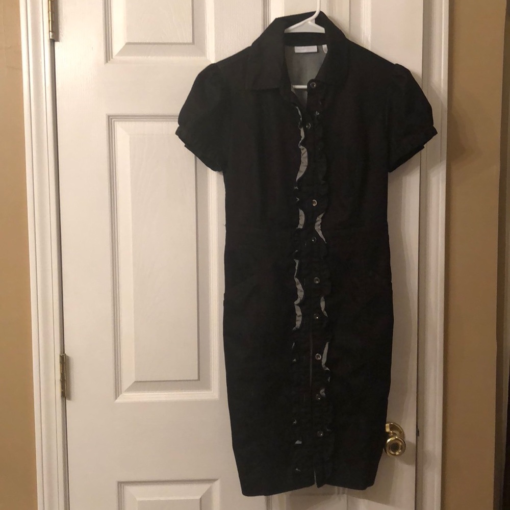 Short sleeved New York & Co dark blue denim dress